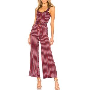 Free People City Girl Striped Jumpsuit